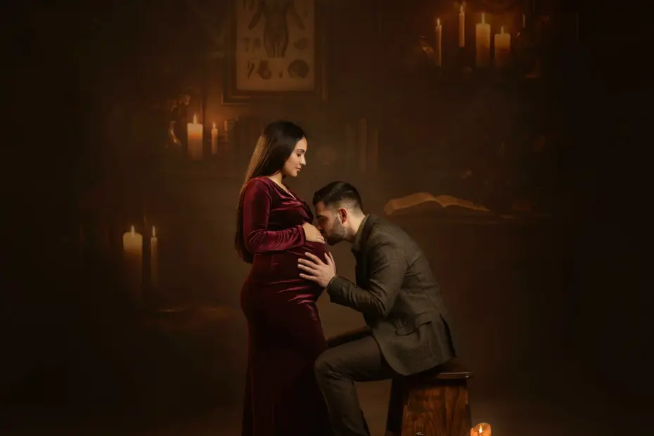 Maternity Photo Studio Design | Soft neutral backdrops for pregnancy portraits | Natural light setup tips