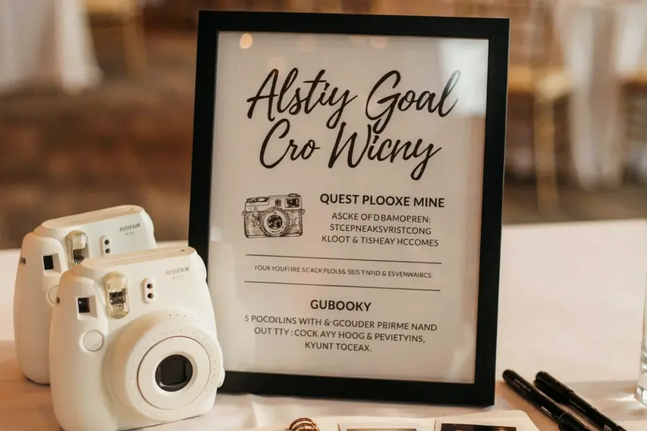 Polaroid Guestbook Sign | Interactive Wedding Photo Station | Vintage Camera Decor Print