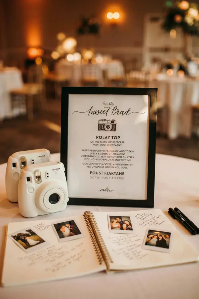 Polaroid Guestbook Sign for Budget Weddings - Printed Photo Table Sign
