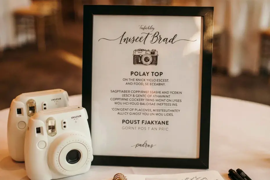 Polaroid Guestbook Sign for Budget Weddings - Printed Photo Table Sign