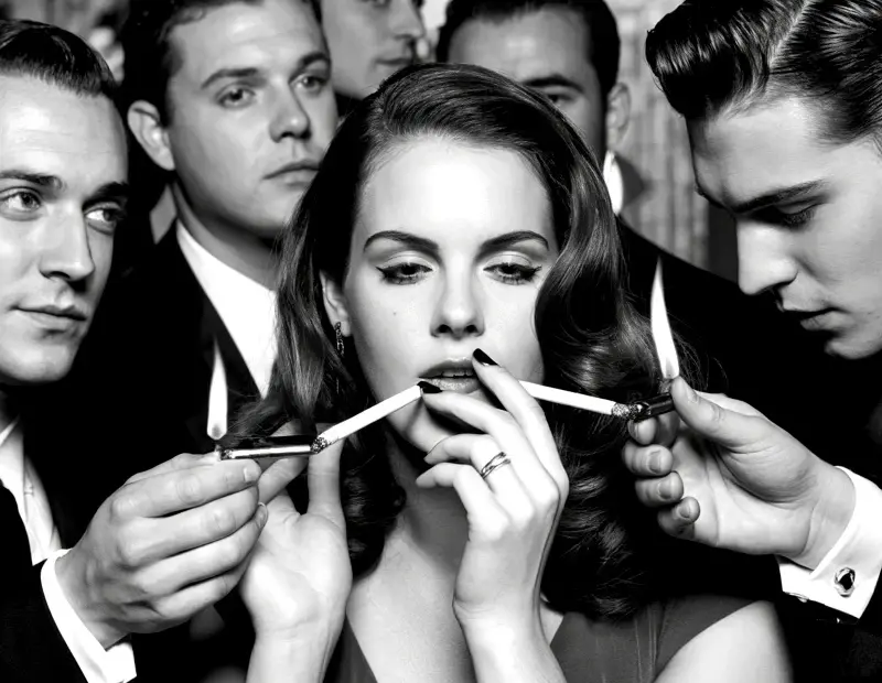 Vintage Photography Decor: Lana Del Rey Film Noir Album Art for Darkroom Walls