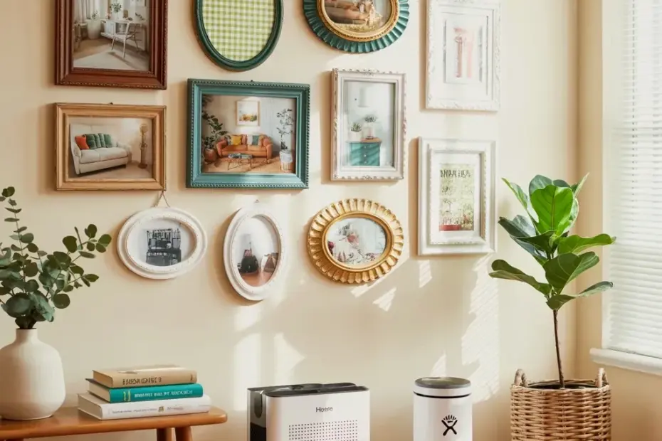 Cozy Gallery Wall with Vintage Frames and Eucalyptus | Wall Decor Ideas