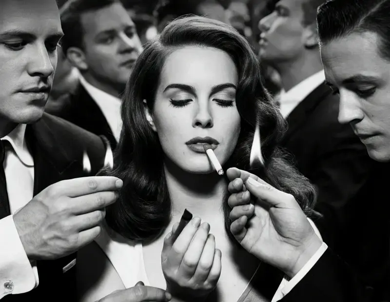 Lana Del Rey Vintage Photography Decor: Film Noir Album Cover Wall Art